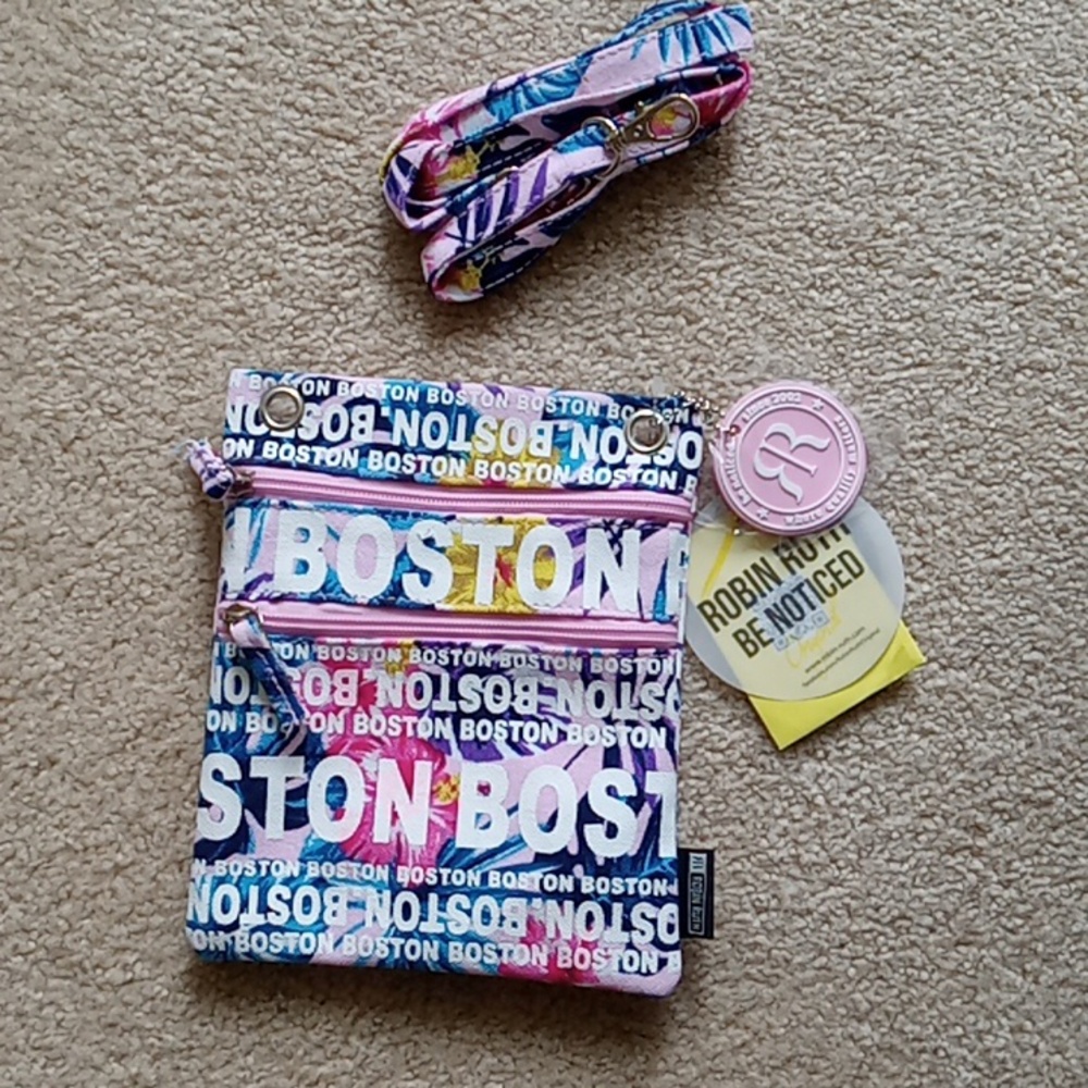 Robin Ruth PINK Hawaiian Print Floral Boston Strap Bag Shoulder BRAND NEW!Cute !